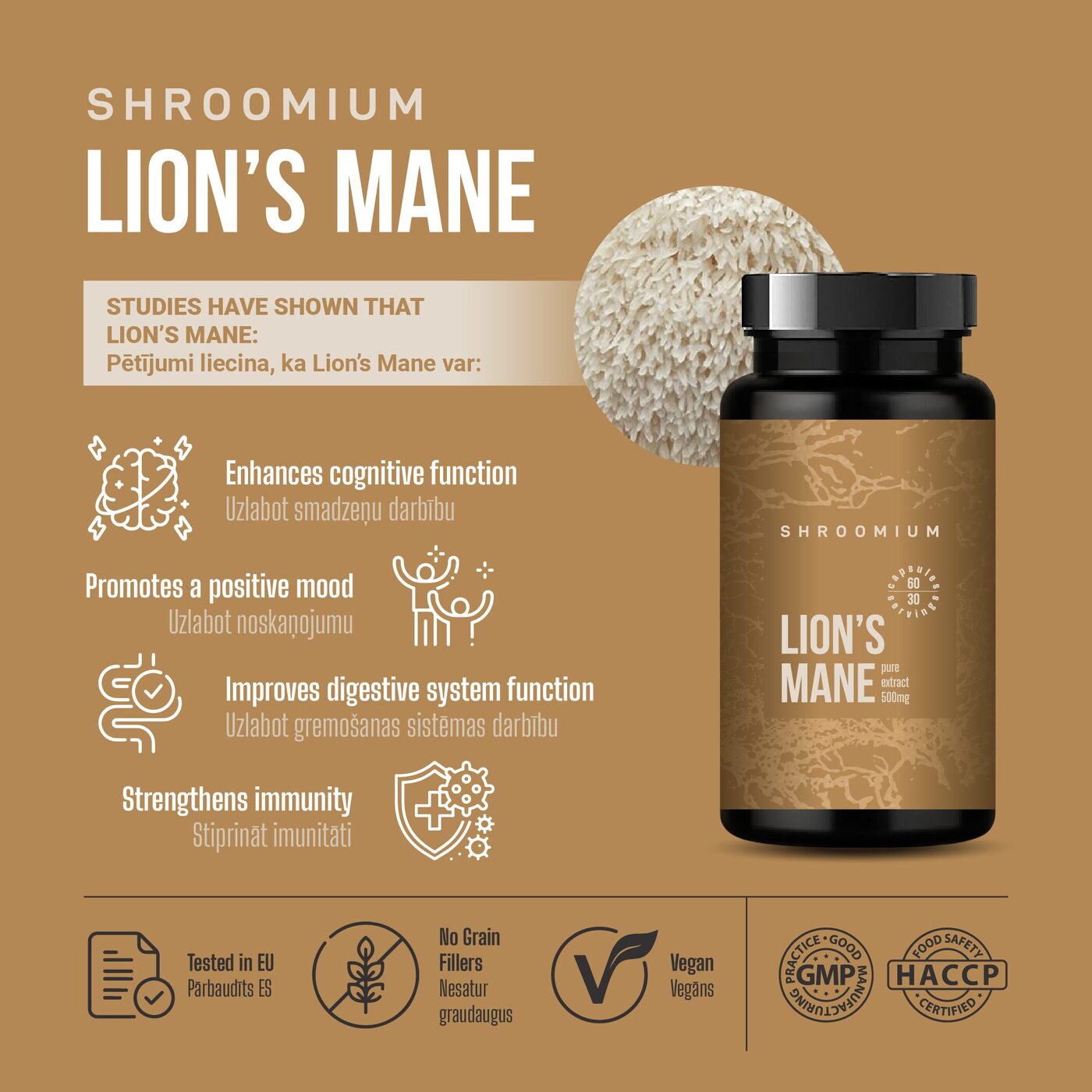 Lion's Mane Capsules 2 months– Natural Focus and Memory Support